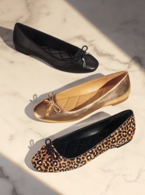 Nori Leopard Print Calf Hair Ballet Flat