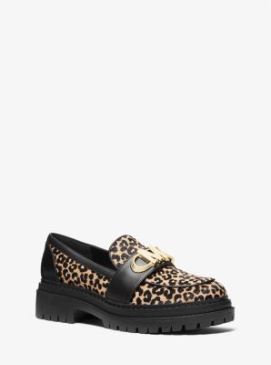 Loafer Parker van kalfshaar met luipaardprint image number 0