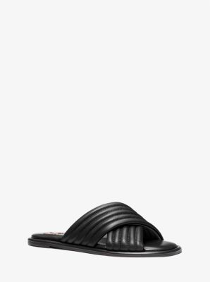 Michael kors shelly leather slide new arrivals