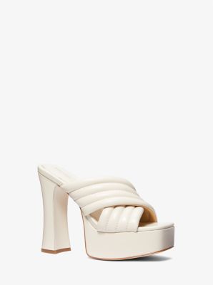 Michael michael kors carla leather platform on sale block heel sandals