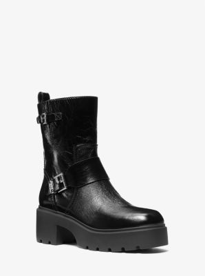 Perry Crinkled Patent Leather Boot | Michael Kors Canada