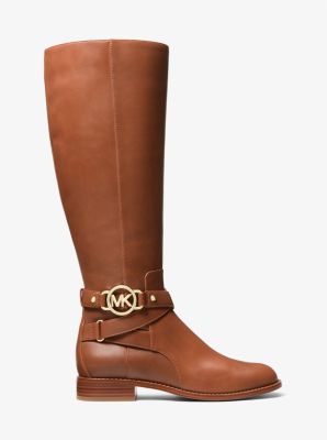 Rory Leather Riding Boot in LUGGAGE | Michael Kors