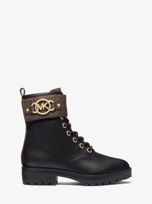 Rory Leather and Logo Combat Boot image number 1