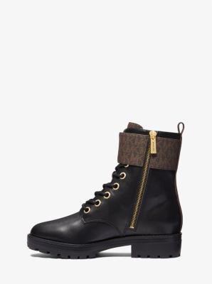 Rory Leather and Logo Combat Boot | Michael Kors