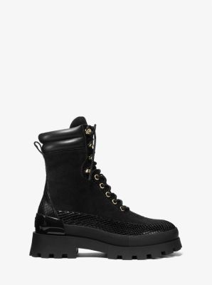 Botte Rowan en daim et cuir effet serpent en relief image number 1