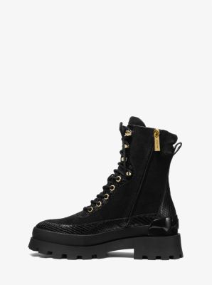 Botte Rowan en daim et cuir effet serpent en relief image number 2