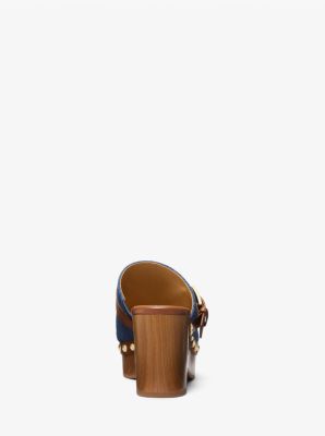 Sabot à plateforme Rye en denim in DENIM | Michael Kors