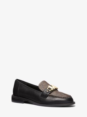 Loafer Tiegan van leer met logo image number 0