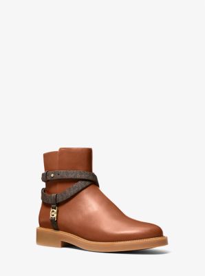 MK Leather ankle boots with logo Brown Michael Kors