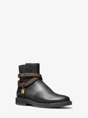 Abigail Leather and Signature Logo Trim Ankle Boot image number 0