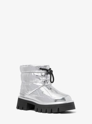 Barton Crackled Metallic Leather Boot Michael Kors Canada