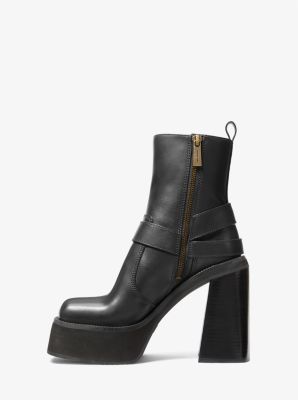 Crosby Leather Platform Moto Boot Michael Kors