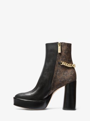 Plateau-Stiefel Carlisle aus Leder mit Empire-Monogramm