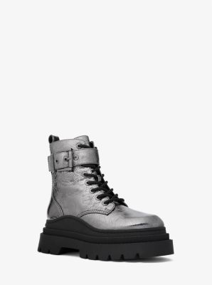 Colby Crackled Metallic Leather Combat Boot image number 0