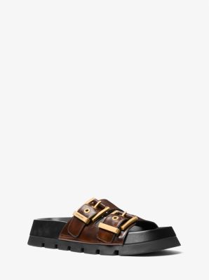 Colby Burnished Leather Flat Sandal image number 0