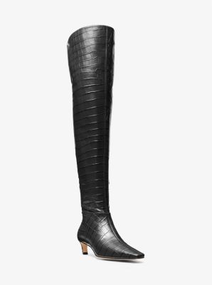 Cosmo Crocodile Embossed Leather Over-The-Knee Boot image number 0