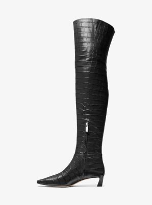 Cosmo Crocodile Embossed Leather Over-The-Knee Boot image number 2