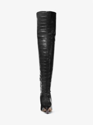 Cosmo Crocodile Embossed Leather Over-The-Knee Boot image number 3