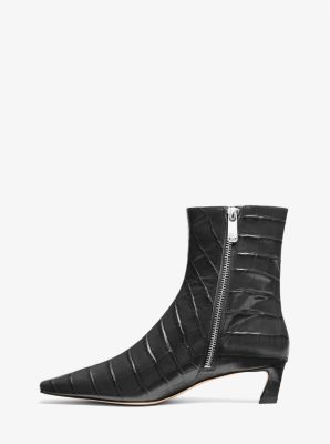 Cosmo Crocodile Embossed Leather Kitten Boot image number 2