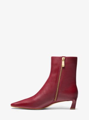 Botte à talon bobine Cosmo en cuir in ROUGE PROFOND | Michael Kors