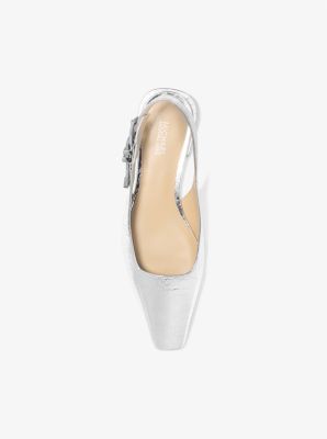 Flacher Schuh Darrington aus Leder in Metallic-Krakelee-Optik