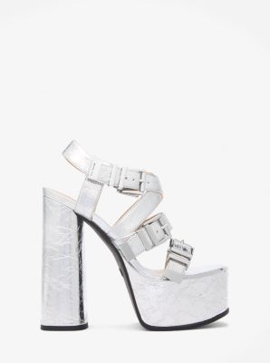 Darrington Crackled Metallic Leather Platform Sandal image number 2