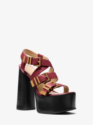 Darrington Crackled Leather Platform Sandal image number 0