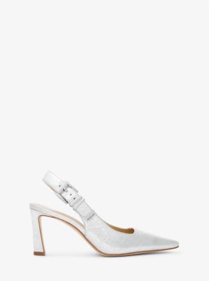 Darrington Metallic Crackled Leather Slingback Pump