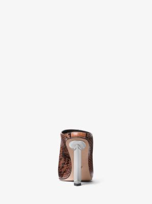 Halle Snake Embossed Leather Mule Pump