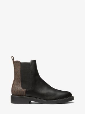 Bottine Chelsea Hazel lisse à logo Signature in NOIR/BRUN | Michael Kors