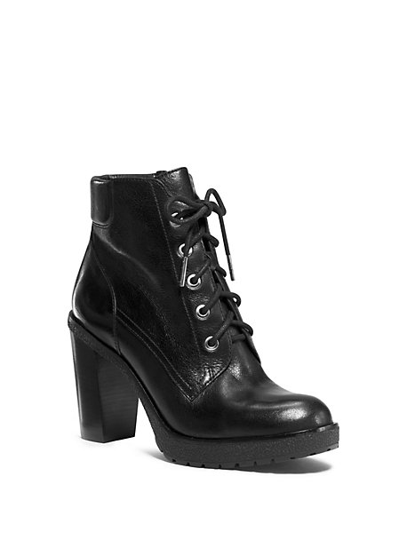 Kim Lace-Up Leather Ankle Boot | Michael Kors