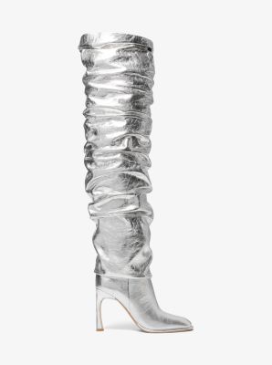 Kelsea Crackled Metallic Leather Slouchy Boot image number 1