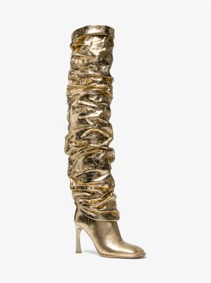 Kelsea Crackled Metallic Leather Slouchy Boot image number 0