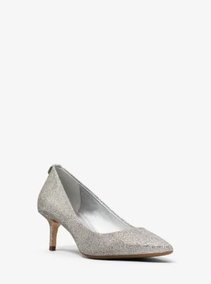 Michael kors silver sales glitter pumps