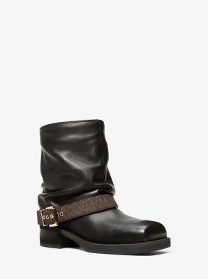 Stiefelette Colby aus Leder mit Besatz aus Signature-Logostoff