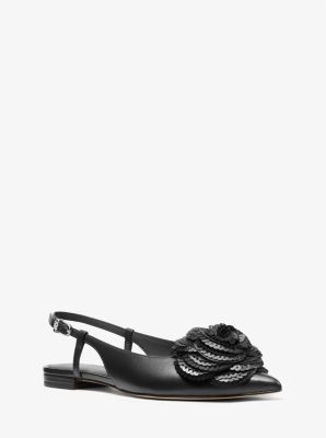 Slingback bassa Elodie in pelle con decorazioni in NERO | Michael Kors