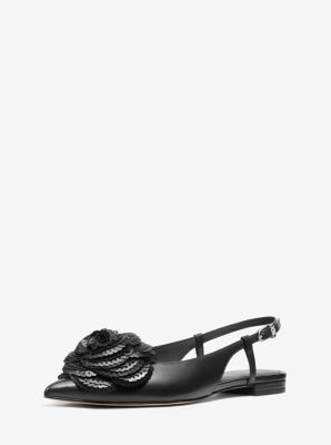 Slingback bassa Elodie in pelle con decorazioni in NERO | Michael Kors