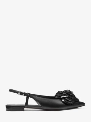 Slingback bassa Elodie in pelle con decorazioni in NERO | Michael Kors