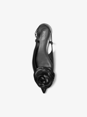 Slingback bassa Elodie in pelle con decorazioni in NERO | Michael Kors