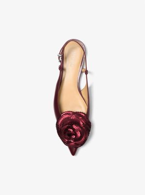Elodie Embellished Leather Slingback Flat