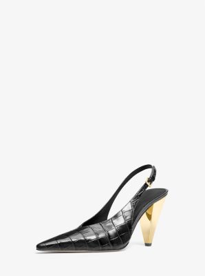 Electra Crocodile Embossed Leather Slingback Pump image number 1