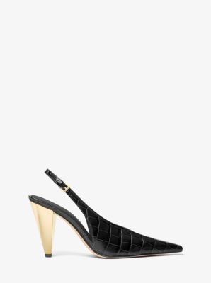 Electra Crocodile Embossed Leather Slingback Pump image number 2