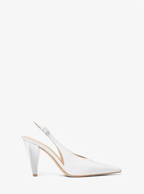 Electra Crocodile Embossed Leather Slingback Pump
