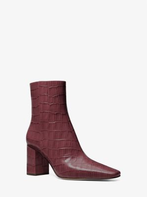 Stiefel Elise aus Leder mit Krokodilprägung