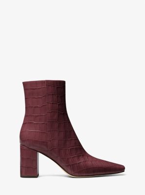 Stiefel Elise aus Leder mit Krokodilprägung