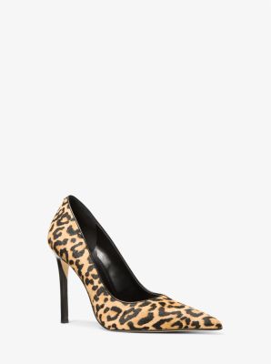 MK Pumps Elyse Aus Kalbshaar Mit Leopardenmuster - Gelb