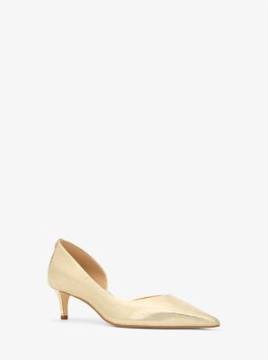Pumps Elyse aus Leder in Metallic-Krakelee-Optik mit Kitten-Heel-Absatz image number 0