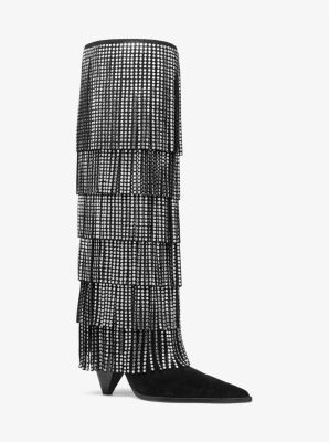 再お値下げしました　MICHAEL KORS ボアコート Jayla Embellished Leather Fringed Boot | Michael Kors [US]