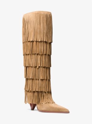 Hoher Stiefel Jayla aus Wildleder mit Fransen image number 0