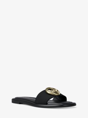 Michael Kors Milan Suede Slide Sandal In Black